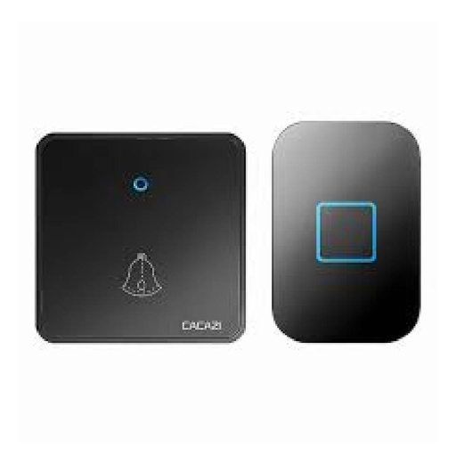 [85424] CACAZI Wireless Doorbell CR2032 Battery Powered, Waterproof 300M With Remote  UK Plug, 1 Button & 1 Receiver
