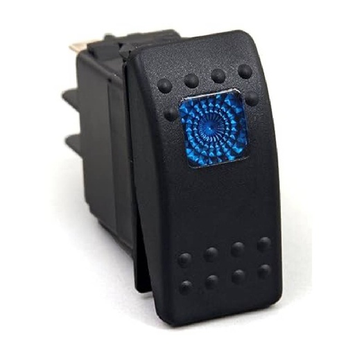 [85440] Yatch Rocker Switch 5P 12V 20A DC / 24V 10A DC - Blue