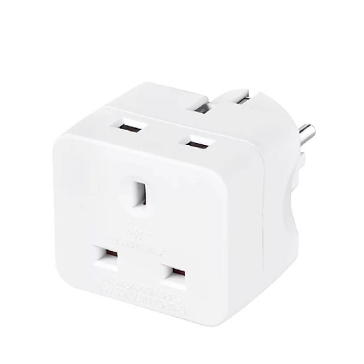 [85583] European Plug to 13A UK Plug Adapter, White