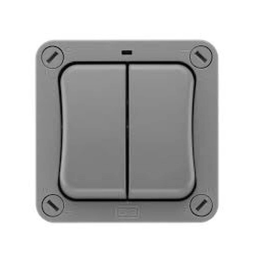 [85665] UV Stable IP66 20AX Wide Rocker Double Switch - 2 Way