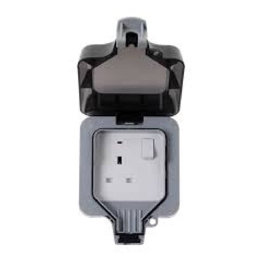 [85667] UV Stable IP66 13A Single Switch Socket Neon WP21