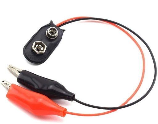 [85891] 9V Battery Button With Alligator Clip