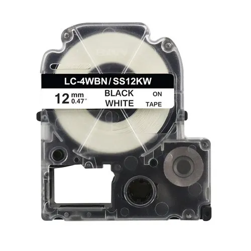 Epson Compatible Standard Label Tape (Black on White)12mm x 8m