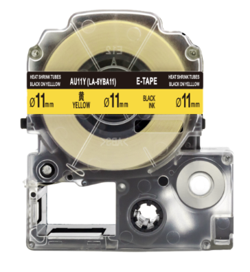 Epson Compatible Heat Shrink Tube (Black on Yellow)11mm x 2.5m