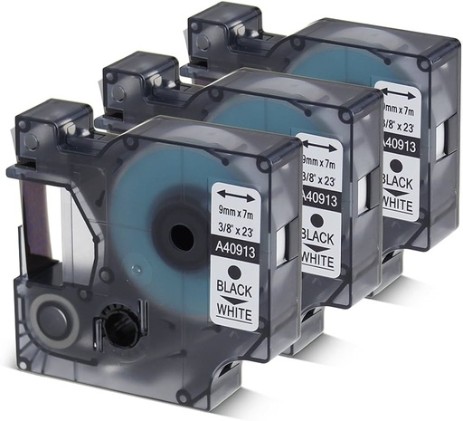 [86150] DYMO D1 Standard Label Tape (Black on White) 9mm x 7m