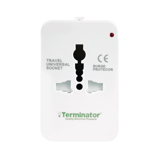 [86161] Terminator Travel Adaptor Multi Pin With Universal Socket & 2 USB 2.1A