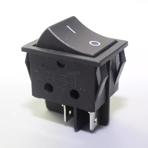 [86245] Rocker Switch 4 pin on-off,black housing,black button,"O I" marked