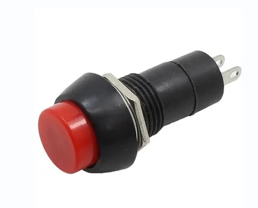 [86250] Push Button Round Type 12mm Latching 2 PIN Red Button