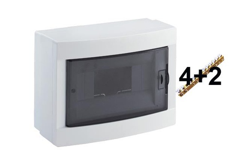 [86345] Adalpano 8 Module Abs Board Surface Mounted Electrical Distribution Box 231x100x176