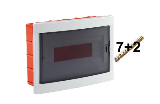 [86348] Adalpano 12 Module Abs Board Flush Mounted Electrical Distribution Box 284x100x215 mm
