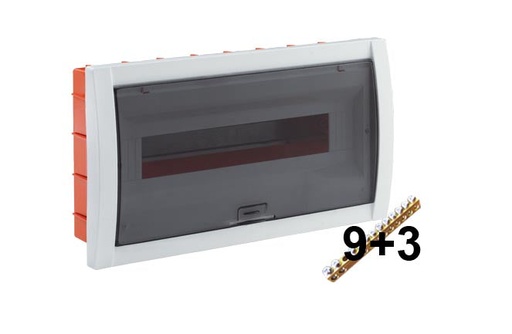 [86349] Adalpano 18 Module Abs Board Flush Mounted Electrical Distribution Box 365x103x212 mm