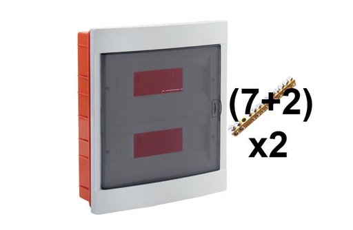 [86350] Adalpano 24 Module Abs Board Flush Mounted Electrical Distribution Box 284x100x330 mm