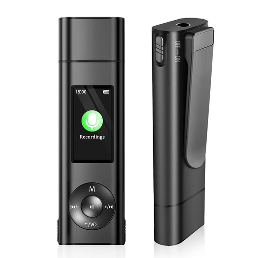 [86382] Mini Voice Recorder with Clip Noise Reduce USB Flash Drive Small Sound Activated Audio Record Pen Ditachphone MP3 Player (32GB)