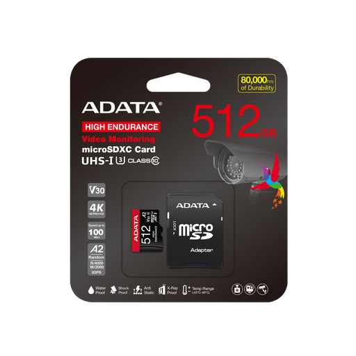 [86388] ADATA  High Endurance microSDXC/SDHC UHS-I Card 512GB