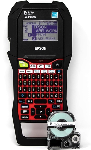[86606] LABELWORKS Epson LW-PX700 Industrial Label Maker Kit - Compatible with Large Variety of Tape Types, Portable Handheld Label Printer