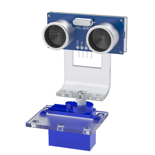 [86697] SG90 steering gear HC-SR04 ultrasonic module acrylic bracket