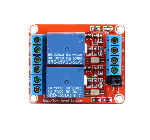 [86759] 5V-12V 2 Channel Relay Module Support high and low level trigger (Red board)