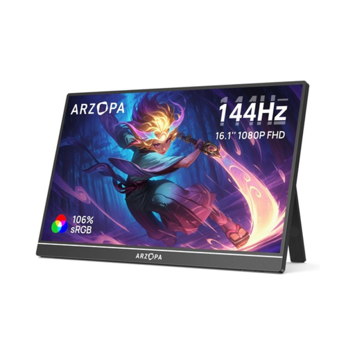 [86965] ARZOPA 16.1" 1080p 144Hz Portable Monitor - Black