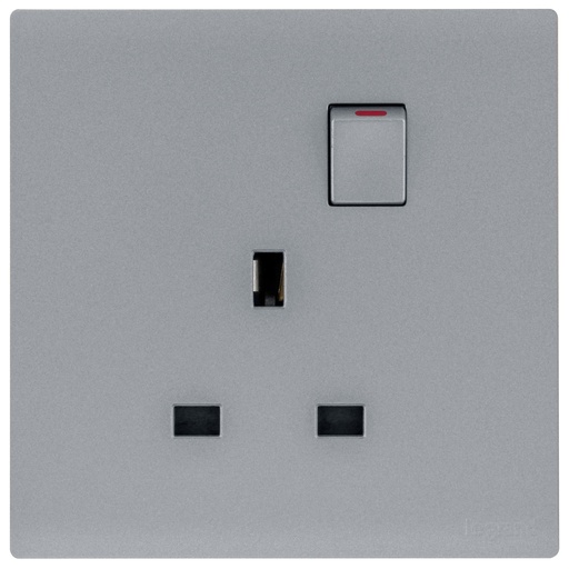 [87158] Siase 1 Gang 13A Switched Socket - Grey