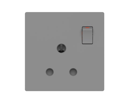 [87160] Siase 1 Gang 15A Switched Socket - Grey