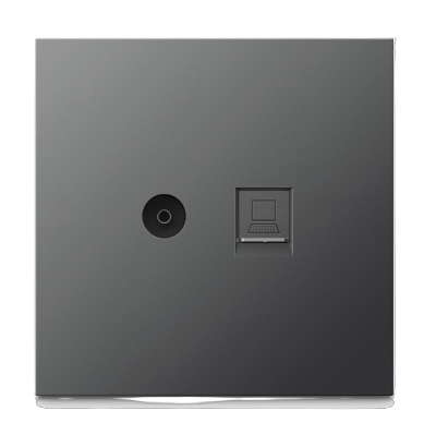 [87165] Siase 1 Gang TV Data Socket (CAT6)  Grey