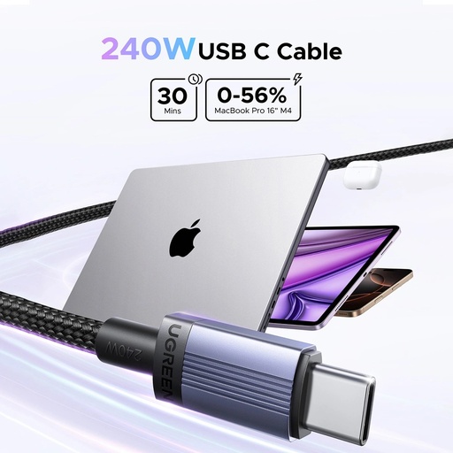 [87181] UGREEN USB-C to USB-C PD Fast Charging Cable 240W Max 2m