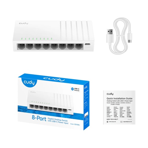 [87264] Cudy 8-Port Gigabit Ethernet Switch with USB-C Power