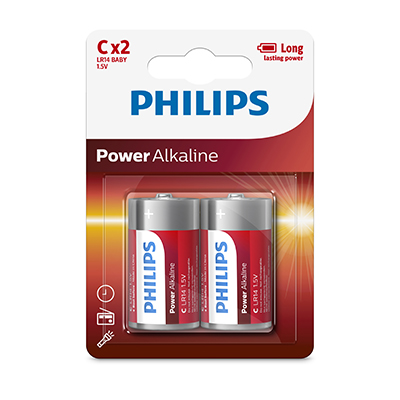 [87382] Philips Power Alkaline 1.5V Battery LR14 (2Pcs Pack)