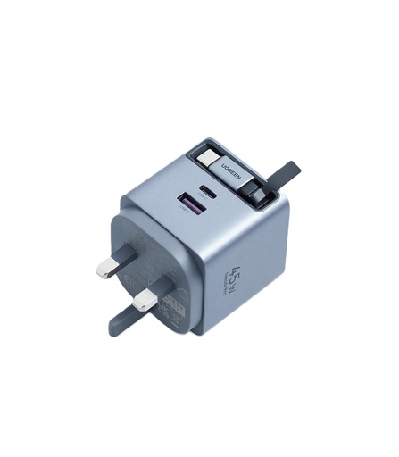 [87434] UGREEN 45W GaN Fast Charger with Retractable Cable