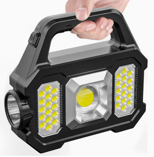 [87453] High Power Multi Functional Portable Led Rechargeable Light with Solar Charging 1200mAh HS-FD053-5W-White