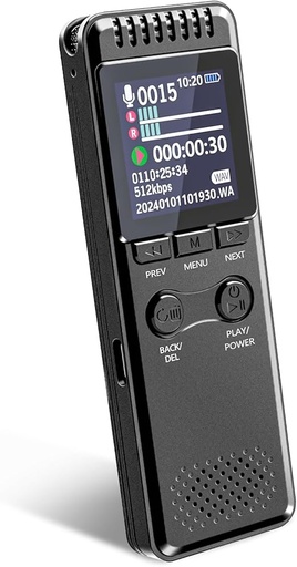 [87456] Voice Recorder 32GB in-built with Voice Activated Recorder with Playback, USB-C 1536kbps Audio